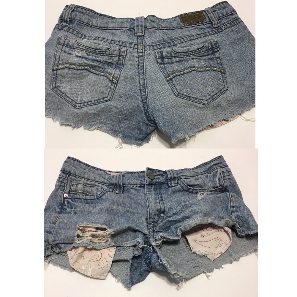 Industrial cotton women's sz 5 jean shorts cutoff